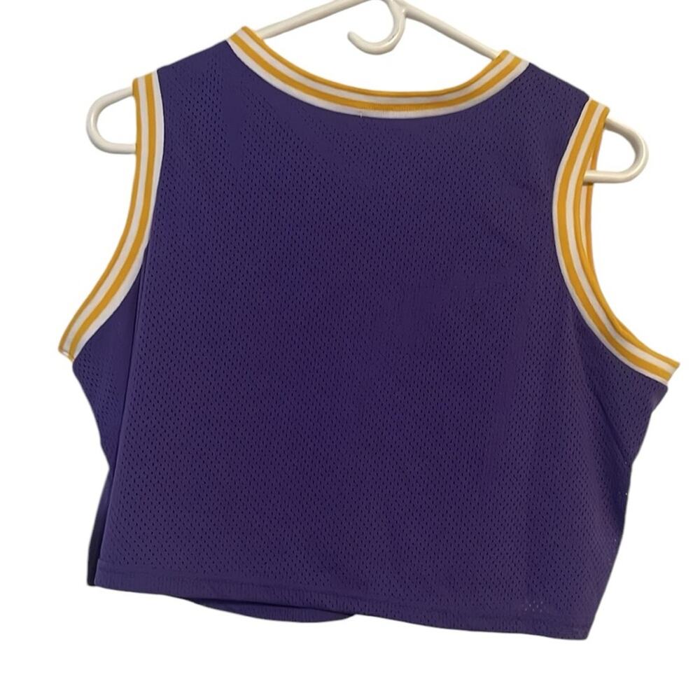 1997 California LA crop top purple and yellow junior XL - Picture 2 of 6
